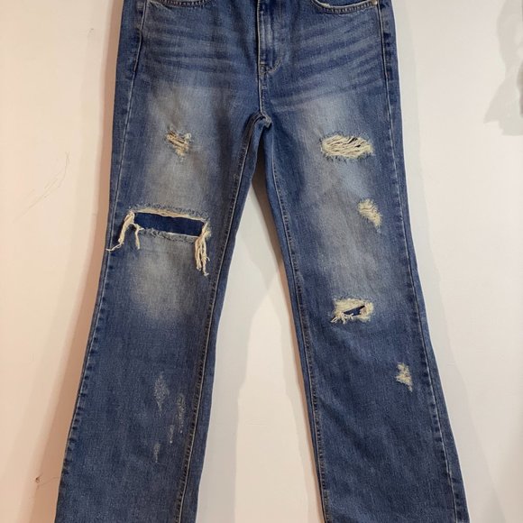 TheOpen Product Denim - TheOpen Product Women Mid-Waist Distress Bootcut Jeans Size 2